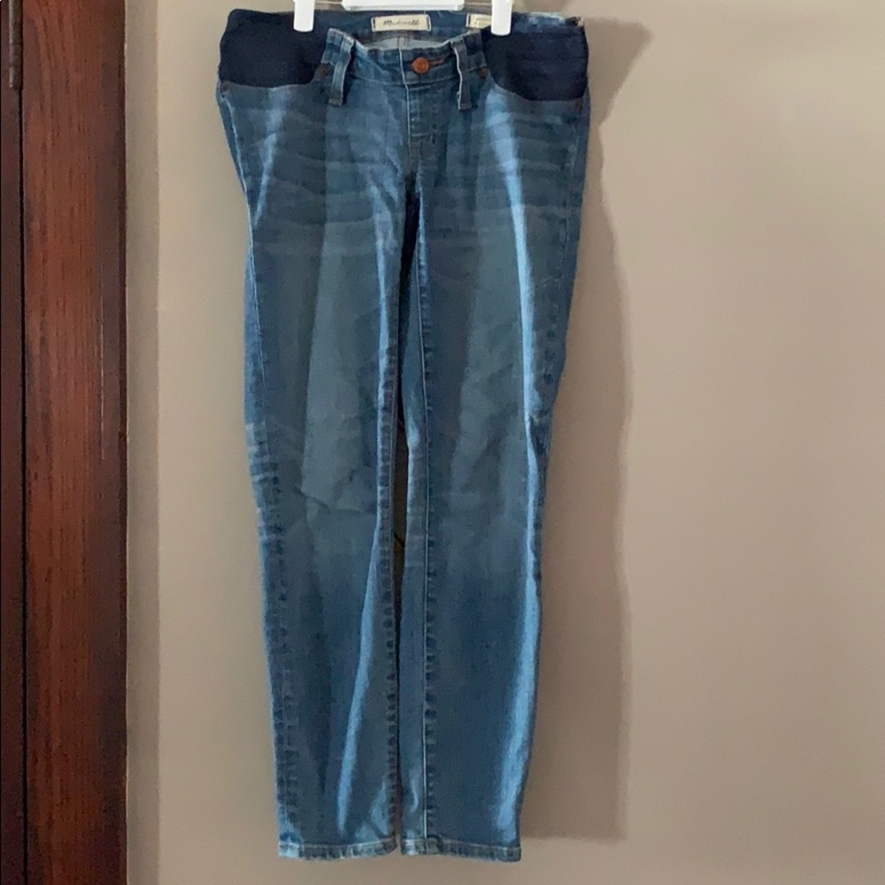 Madewell pull on maternity skinny crop jeans